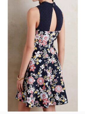 EUC Anthropologie Moulinette Soeurs Ashbury Lace Floral Sleeveless Dress Sz 6